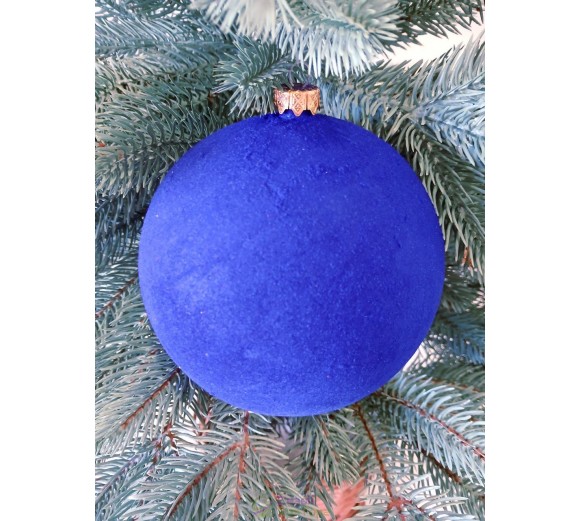 Новогодний шар "Бархат" Ø130мм синий